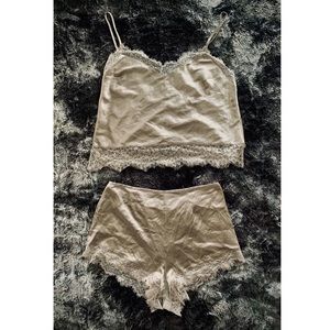 Victoria’s Secret Satin Chantilly Lace PJ set